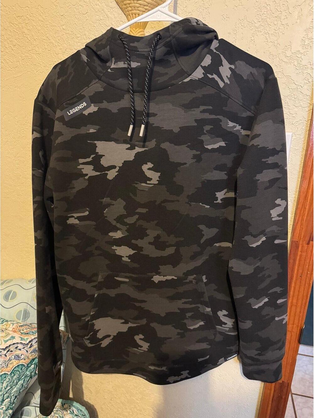 Legends Mens Camo Scuba Neck Tech Hoodie Pullover Camouflage